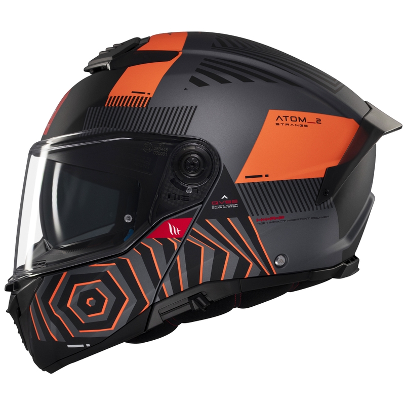 Klappbarer Motorradhelm MT Atom 2 SV Strange grau-schwarz-orange