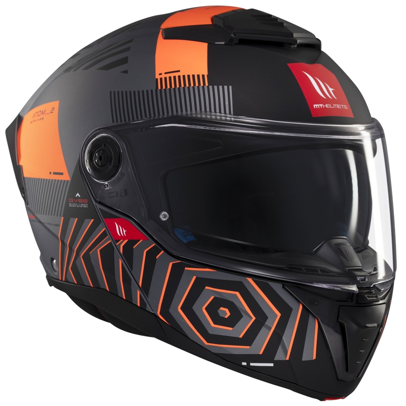 Klappbarer Motorradhelm MT Atom 2 SV Strange grau-schwarz-orange