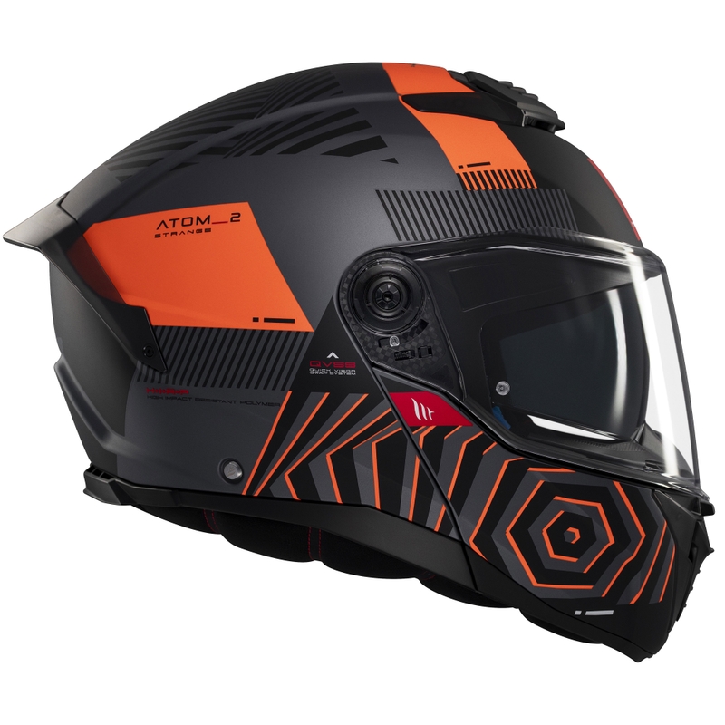 Klappbarer Motorradhelm MT Atom 2 SV Strange grau-schwarz-orange
