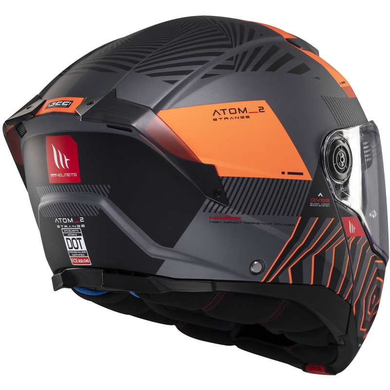 Klappbarer Motorradhelm MT Atom 2 SV Strange grau-schwarz-orange