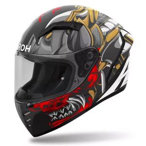 Airoh Connor Samurai Integralhelm Motorrad matt schwarz-rot-braun-grau