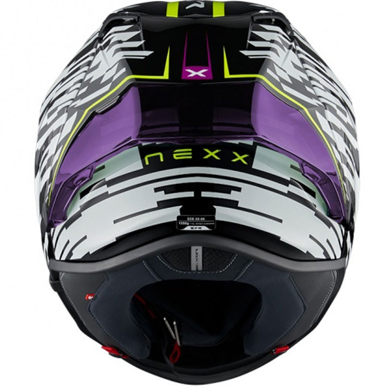 Integrierter Motorradhelm Nexx X.R3R Glitch Racer weiß-fluo gelb Ausverkauf