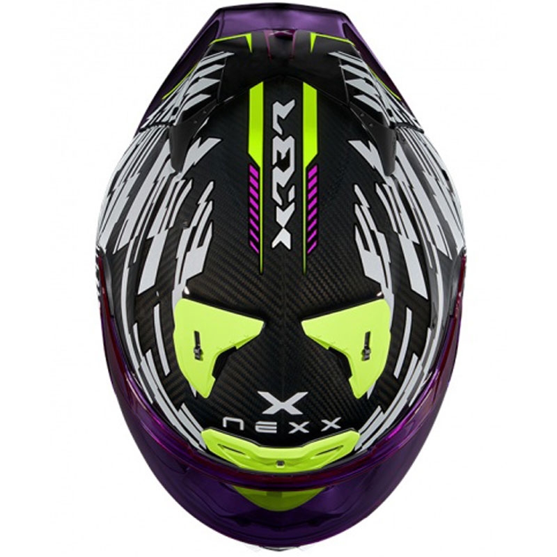 Integrierter Motorradhelm Nexx X.R3R Glitch Racer weiß-fluo gelb Ausverkauf