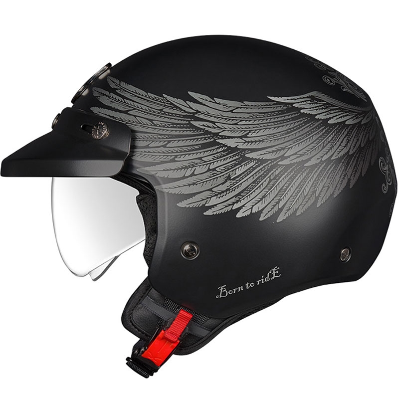 Offener Motorradhelm NEXX Y.10 EAGLE RIDER schwarz-grau Ausverkauf