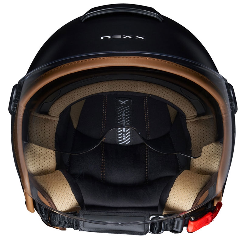 NEXX Y.10 Sunny Motorradhelm mit offenem Gesicht, Schwarz Ausverkauf