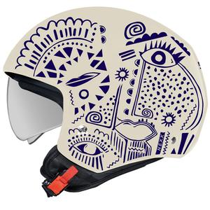 Offener Motorradhelm NEXX Y.10 Artville creme-blau