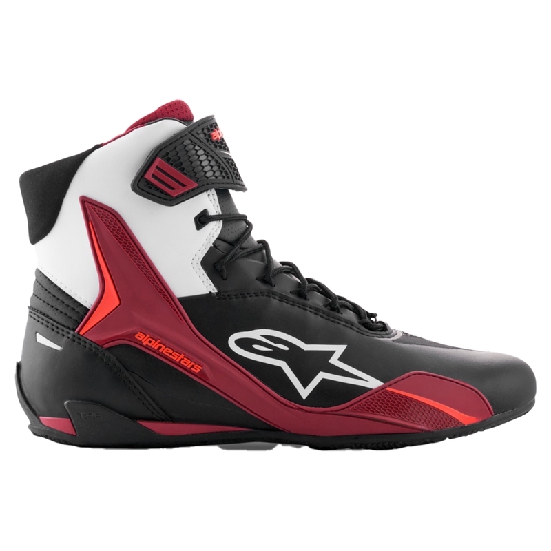 Alpinestars Faster-4 Motorradstiefel schwarz-weiß-dunkelrot