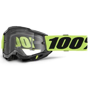Motocrossbrille 100% ACCURI 2 Enduro gelb mit doppeltem klarem Plexiglas
