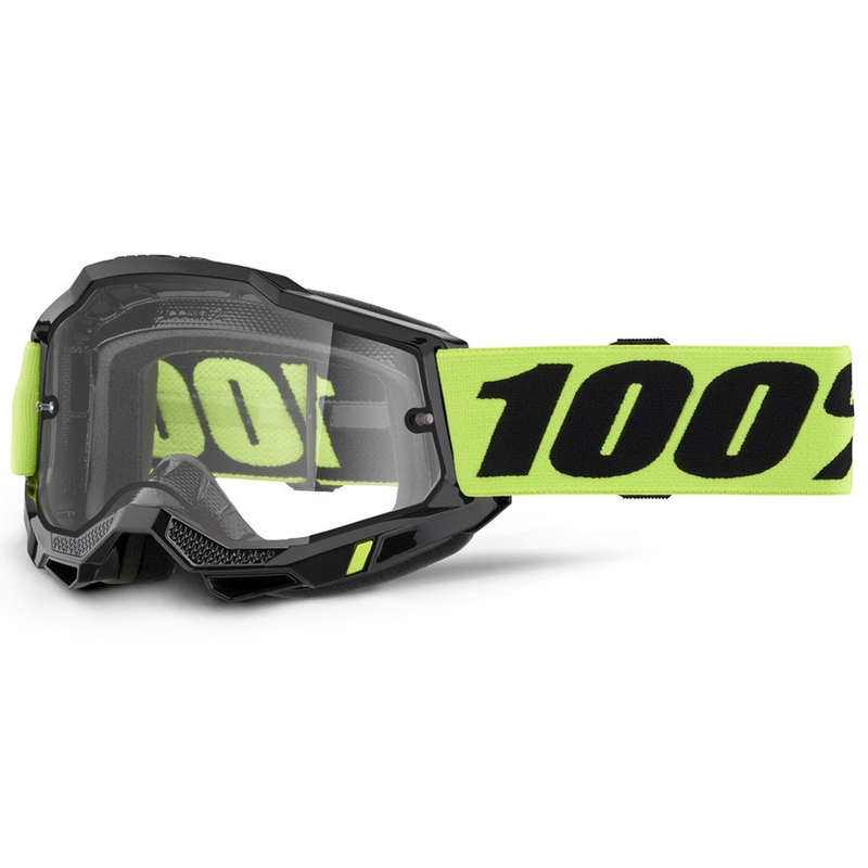 Motocrossbrille 100% ACCURI 2 Enduro gelb mit doppeltem klarem Plexiglas