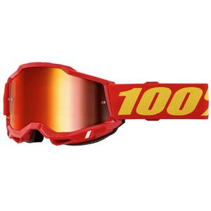 Kinder Motocrossbrille 100% ACCURI 2 rot mit rot verspiegeltem Plexiglas