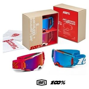 100% Armatic Jett Lawrence LE Motocross Brillenset Pink-Blau