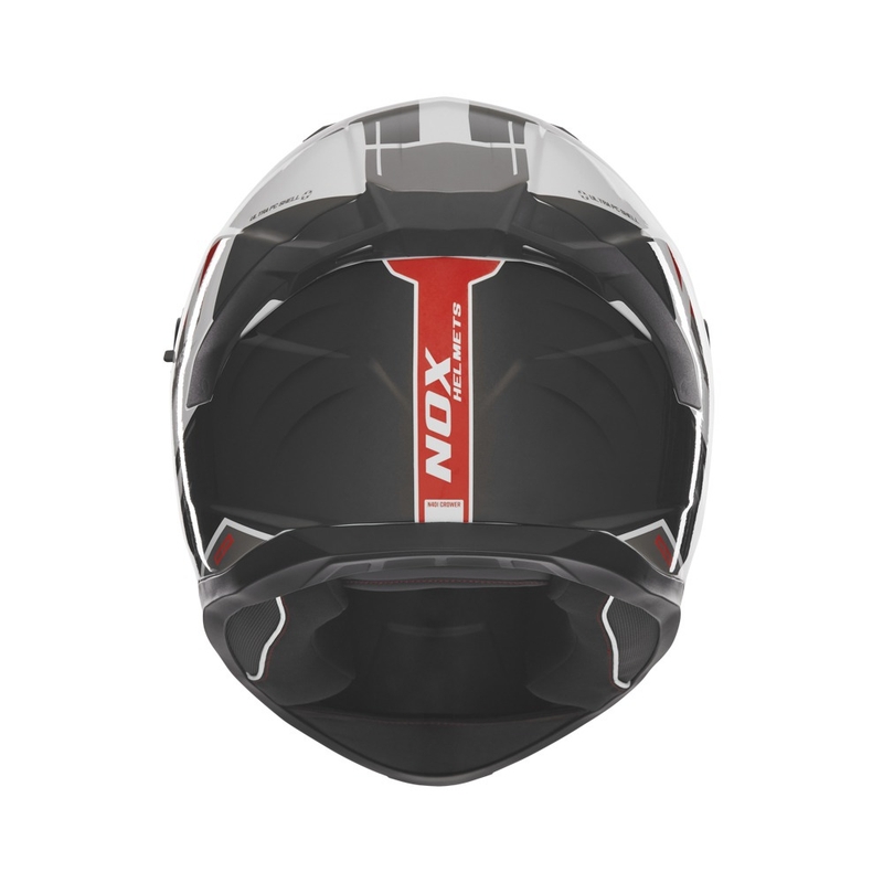 Integralhelm Motorrad NOX N401 Crower weiß-schwarz-rot
