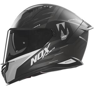 NOX N401 Crower Integralhelm Motorrad matt schwarz-silber