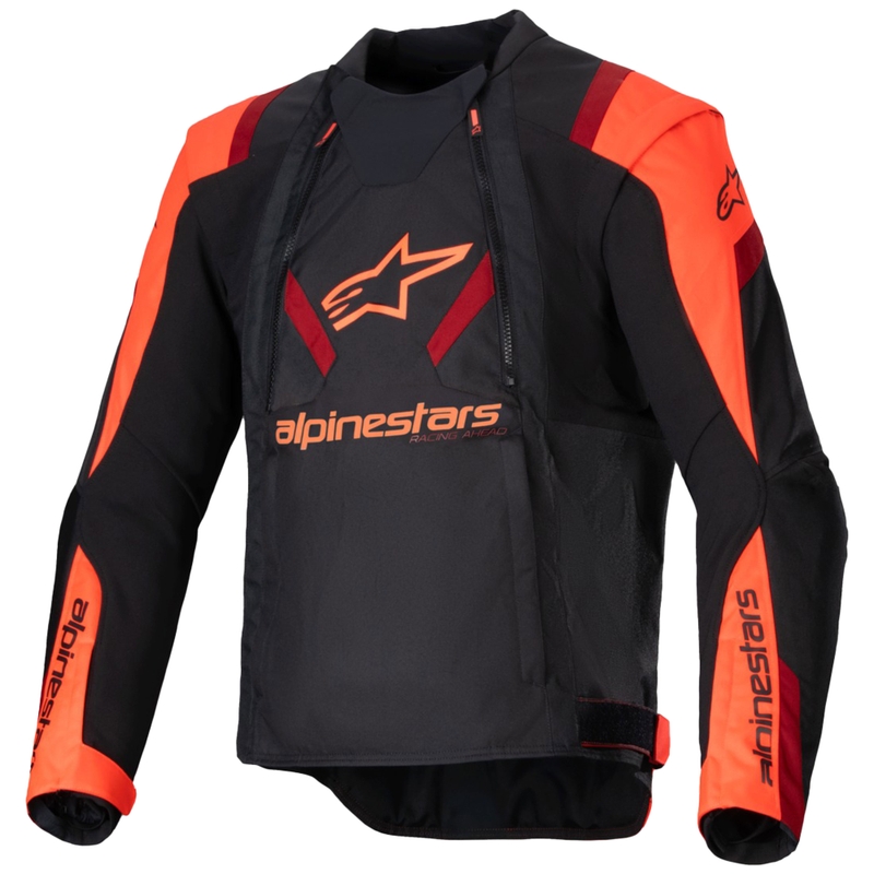 Motorradjacke Alpinestars T-Stunt Air schwarz-neonrot-rot