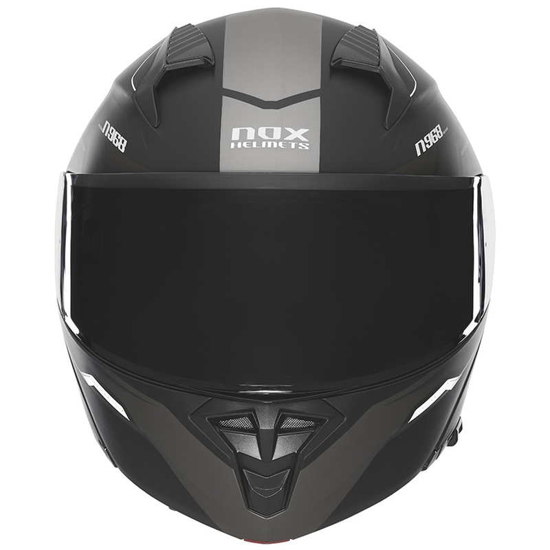 Klappbarer Motorradhelm NOX N968 Ultra matt schwarz-weiß