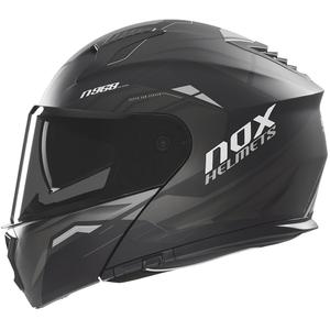 NOX N968 Ultra Klapphelm für Motorradfahrer Mattschwarz-Titan
