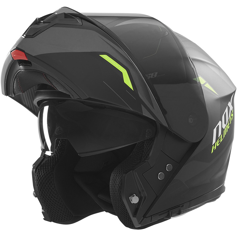 Klapphelm für Motorrad NOX N968 Ultra matt schwarz-fluo gelb