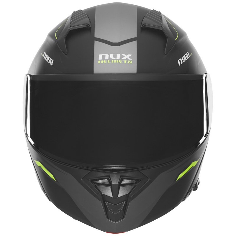 Klapphelm für Motorrad NOX N968 Ultra matt schwarz-fluo gelb