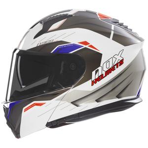 Klapphelm Motorrad NOX N968 Ultra weiß-grau