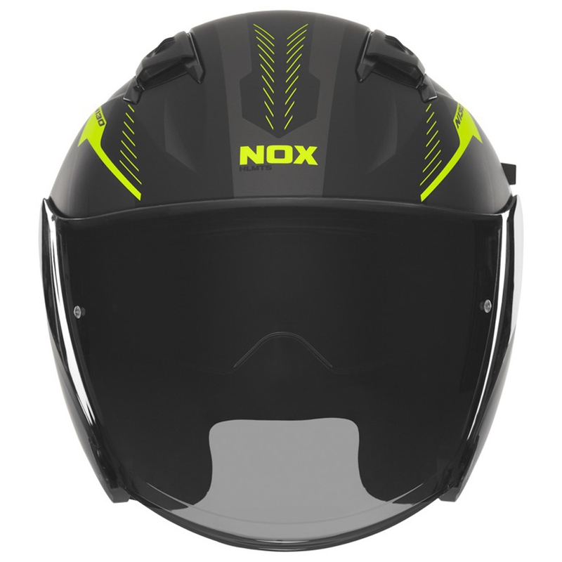 Offener Motorradhelm NOX N130 Myst matt schwarz-fluo gelb