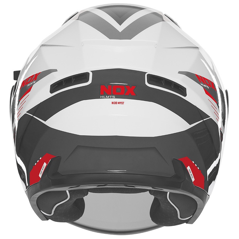 Motorrad-Jethelm NOX N130 Myst weiß-schwarz-rot