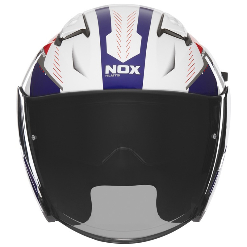 Motorrad-Jethelm NOX N130 Myst weiß-blau-rot