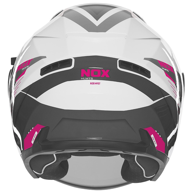 Motorrad-Jethelm NOX N130 Myst weiß-schwarz-pink