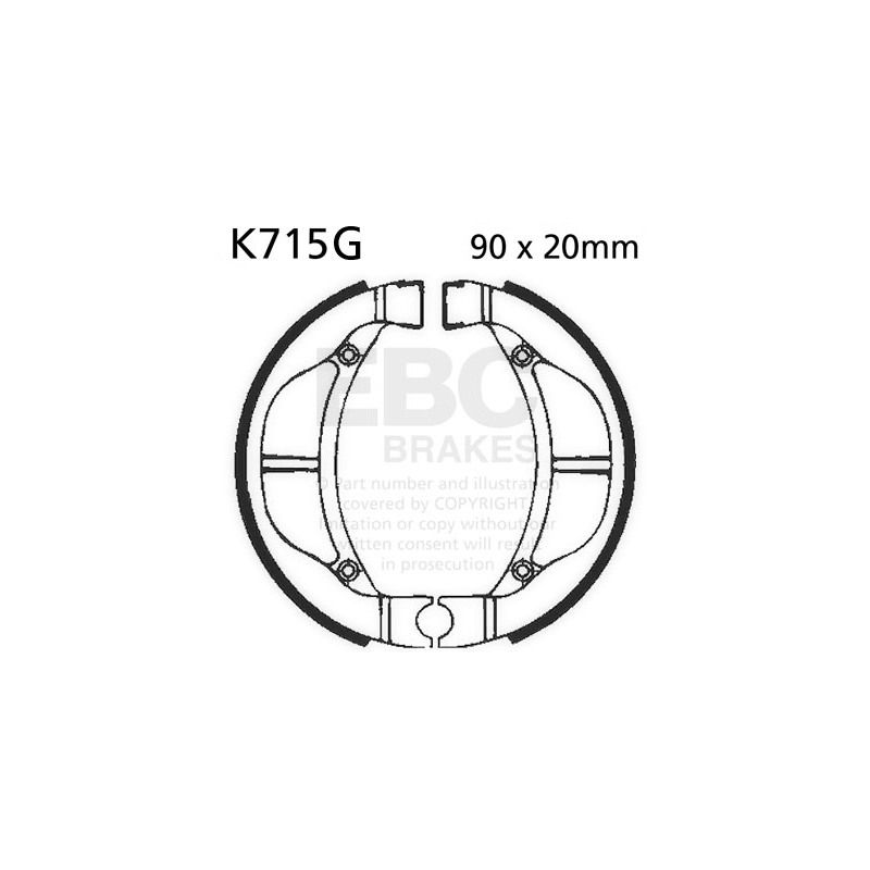 Brake shoe set EBC grooved includings springs