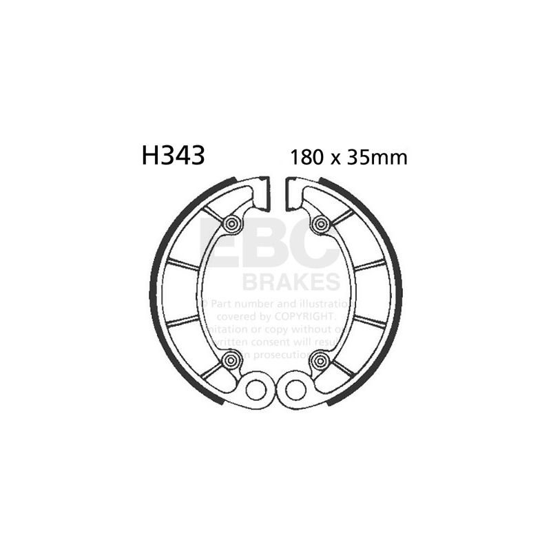 Brake shoe set EBC includings springs Ausverkauf