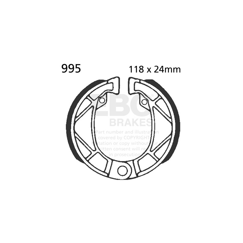Brake shoe set EBC includings springs