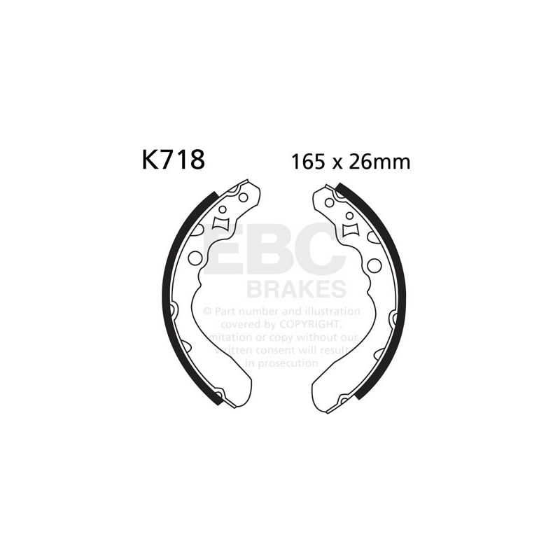 Brake shoe set EBC includings springs