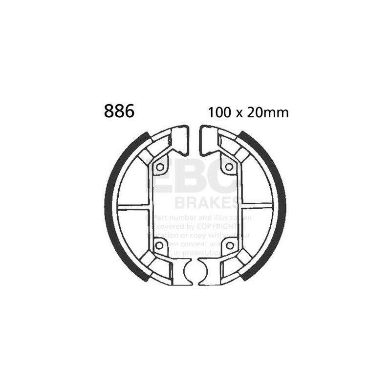 Brake shoe set EBC excluding springs