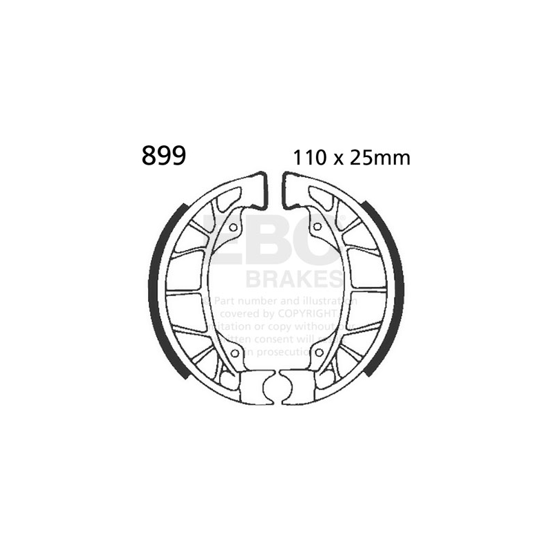 Brake shoe set EBC excluding springs