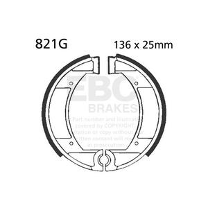 Brake shoe set EBC 821G grooved