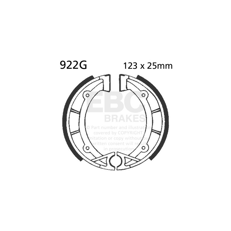 Brake shoe set EBC grooved
