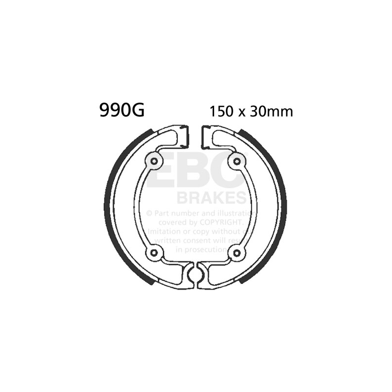 Brake shoe set EBC grooved