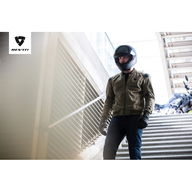 Revit Traction Schwarz-Dunkelgrün Motorradjacke Ausverkauf