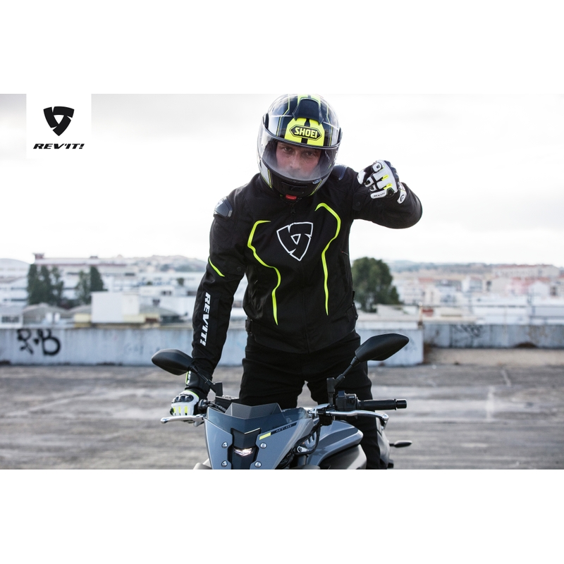 Revit Vertex H2O schwarz-fluo gelb Motorradjacke Ausverkauf