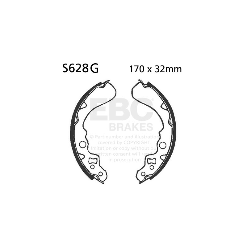 Brake shoe set EBC grooved