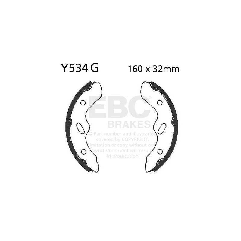 Brake shoe set EBC grooved