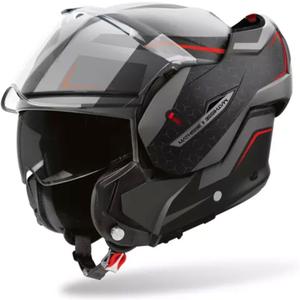 Airoh Mathisse 2 Magnet Motorrad-Klapphelm matt grau-schwarz-rot