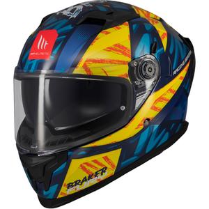 Integralhelm Motorrad MT Braker SV Fury blau-gelb