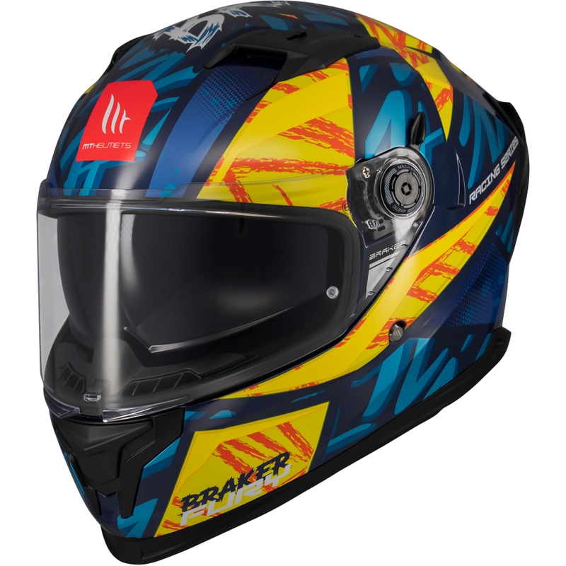 Integralhelm Motorrad MT Braker SV Fury blau-gelb