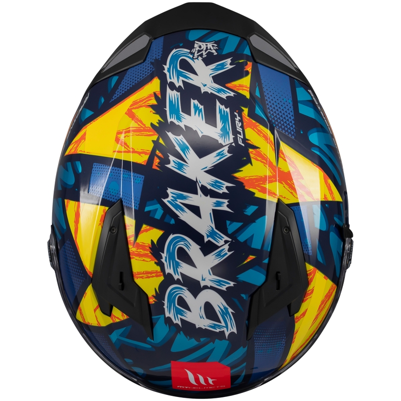 Integralhelm Motorrad MT Braker SV Fury blau-gelb