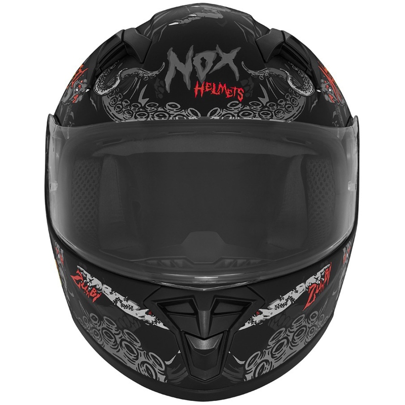 Kinder Integralhelm Motorrad NOX N731 ZUMBI matt schwarz-rot