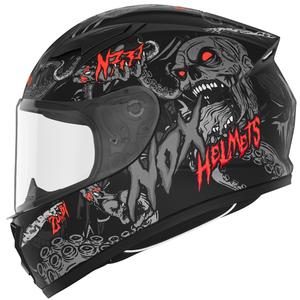 Kinder Integralhelm Motorrad NOX N731 ZUMBI matt schwarz-rot