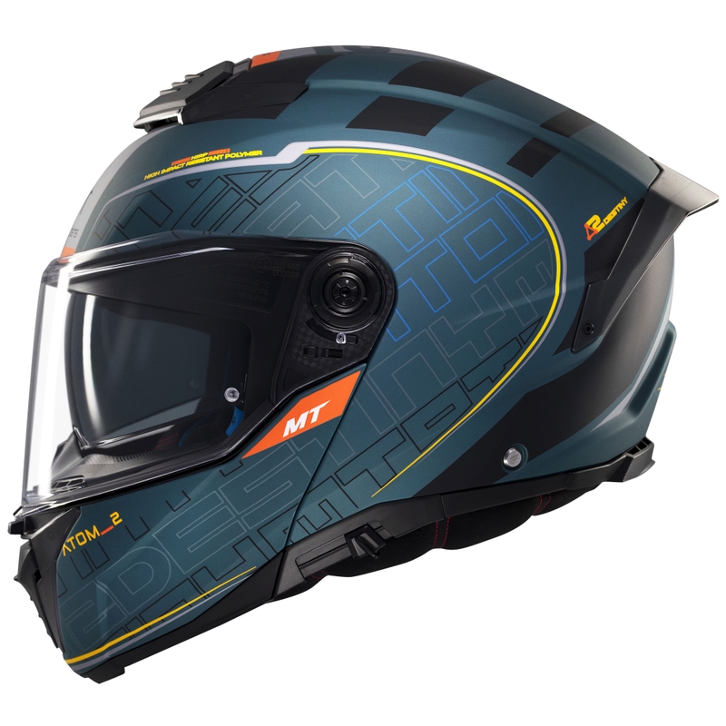 Klapphelm Motorrad MT Atom 2 SV Destiny matt grün-schwarz