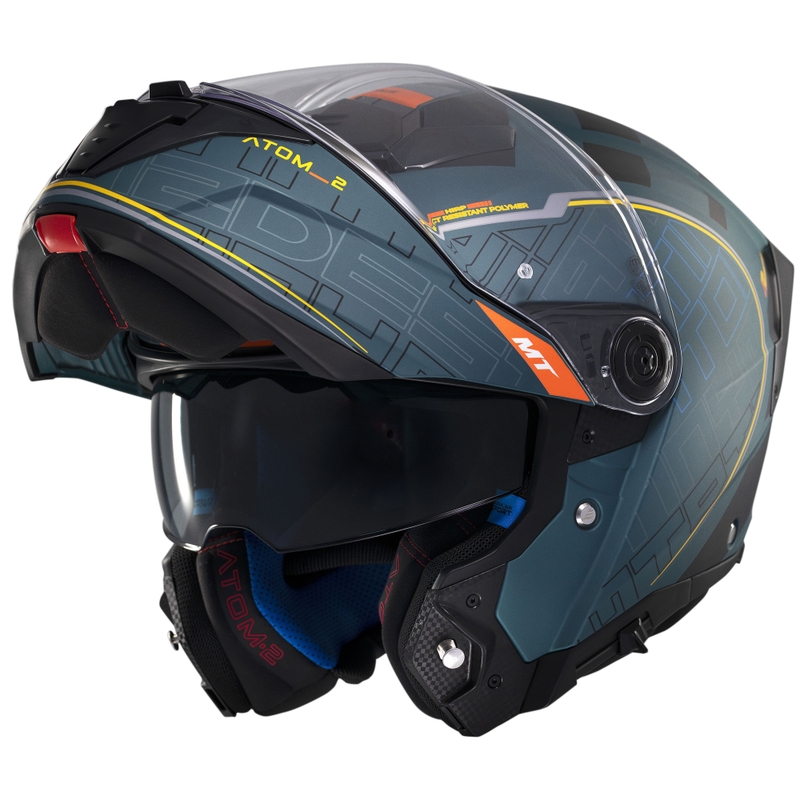 Klapphelm Motorrad MT Atom 2 SV Destiny matt grün-schwarz
