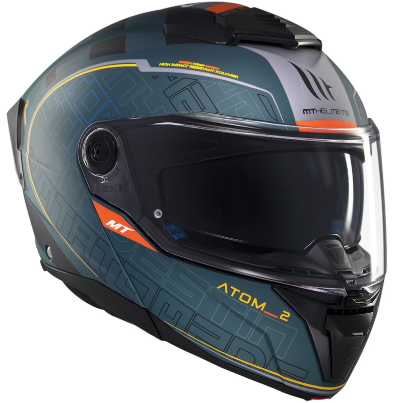 Klapphelm Motorrad MT Atom 2 SV Destiny matt grün-schwarz