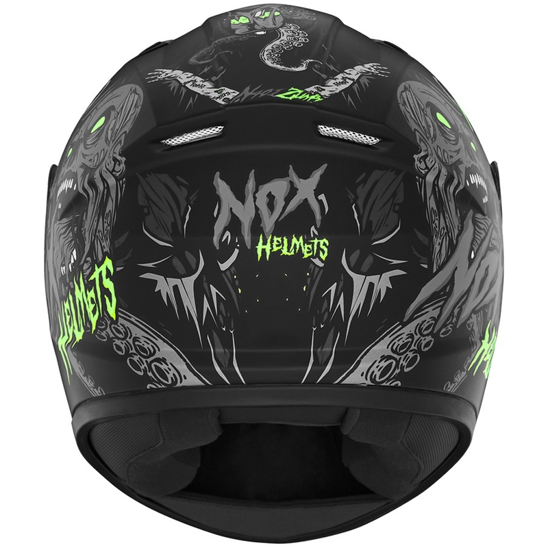 Kinder-Integralhelm für Motorräder NOX N731 ZUMBI matt schwarz-grün